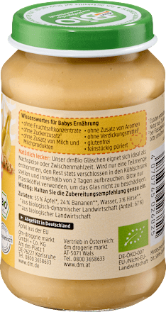 Frucht & Getreide Apfel mit Banane und Hirse ab dem 6. Monat, 190 g