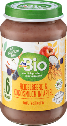 Frucht & Getreide Heidelbeere, Kokosmilch in Apfel mit Vollkorn, ab dem 6.Monat, 190 g