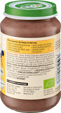 Frucht & Getreide Heidelbeere, Kokosmilch in Apfel mit Vollkorn, ab dem 6.Monat, 190 g