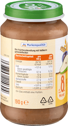 Frucht & Getreide Pflaume-Apfel-Birnen Müsli ab dem 8. Monat, 190 g