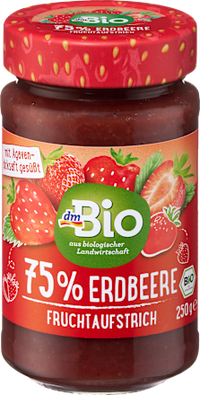 Fruchtaufstrich, Erdbeere 75% Frucht, 250 g