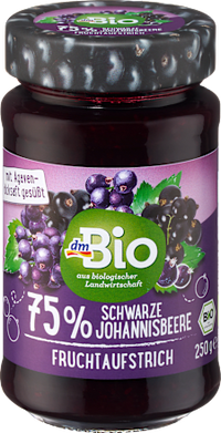 Fruchtaufstrich, Schwarze Johannisbeere 75% Frucht, 250 g