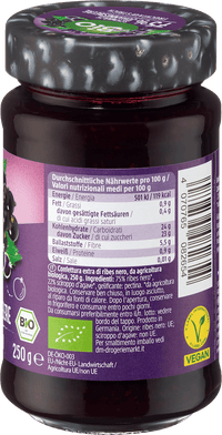 dmBio Fruchtaufstrich, Schwarze Johannisbeere 75% Frucht, 250 g