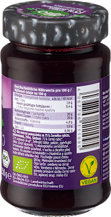Fruchtaufstrich, Schwarze Johannisbeere 75% Frucht, 250 g