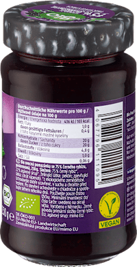 Fruchtaufstrich, Schwarze Johannisbeere 75% Frucht, 250 g