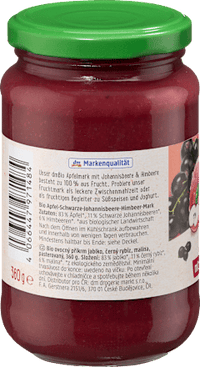 Fruchtmark Apfel mit Johannisbeere & Himbeere, 360 g