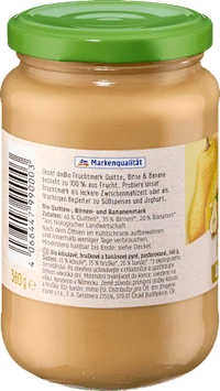 Fruchtmark Quitte, Birne & Banane, 360 g
