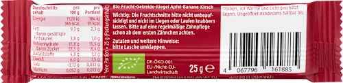 Fruchtriegel Apfel, Banane, Kirsche ab 1Jahr, 25 g