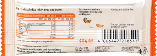 Fruchtriegel, Mango, 40 g