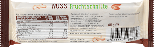 Fruchtriegel, Nuss, 60 g