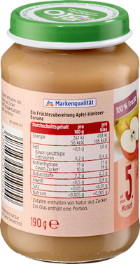 Früchte Apfel-Himbeer-Banane ab dem 5. Monat, 190 g