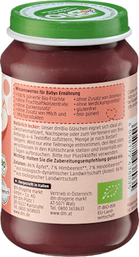 Früchte Apfel-Himbeere-Heidelbeere ab dem 5. Monat, 190 g