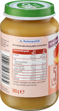 Früchte Apfel mit Aprikose ab dem 5. Monat, 190 g