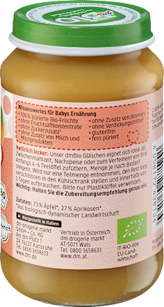 Früchte Apfel mit Aprikose ab dem 5. Monat, 190 g
