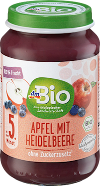 Früchte Apfel mit Heidelbeere ab dem 5. Monat, 190 g
