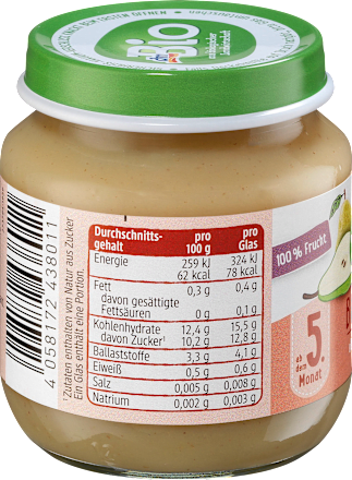 Früchte Birne pur ab dem 5. Monat, 125 g