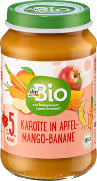Früchte Karotte, Apfel, Mango, Banane ab dem 5. Monat, 190 g