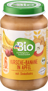 Früchte Kirsche-Banane in Apfel mit Dinkelkeks ab dem 6. Monat, 190 g