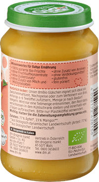 Früchte Mango in Apfel, ab dem 5. Monat, 190 g