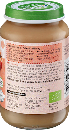Früchte Pflaume in Apfel ab dem 5. Monat, 190 g