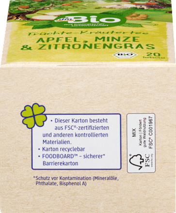 Früchte- & Kräutertee mit Apfel, Minze & Zitronengras (20 Beutel), 40 g