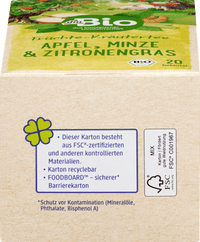 Früchte- & Kräutertee mit Apfel, Minze & Zitronengras (20 Beutel), 40 g