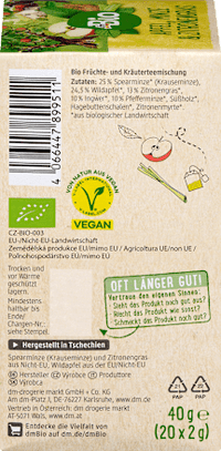 Früchte- & Kräutertee mit Apfel, Minze & Zitronengras (20 Beutel), 40 g