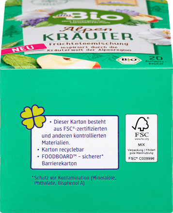 Alpenkruiden Fruitthee (20 zakjes), 40 g