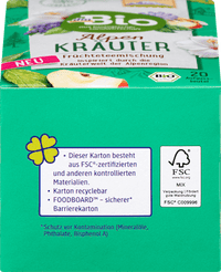 Alpenkruiden Fruitthee (20 zakjes), 40 g