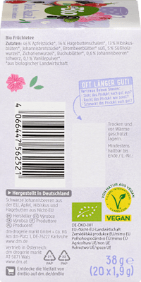 Früchtetee "Deine Auszeit" mit Apfel, Hibiskus & Johannisbeeren (20 Beutel), 38 g
