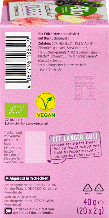 Früchtetee Französischer Cassis (20 Beutel), 40 g