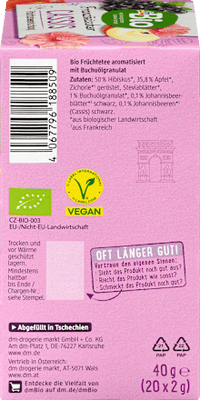 Früchtetee Französischer Cassis (20 Beutel), 40 g
