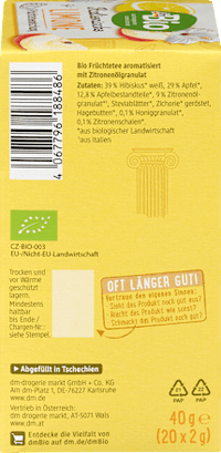 Früchtetee Italienische Limone (20 Beutel), 40 g