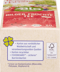 Früchtetee Milde Früchte mit Apfel, Hagebutte & süße Brombeerblätter (20 Beutel), 50 g