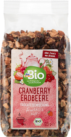 Fruittheemelange cranberry &amp; aardbei, los, 125 g