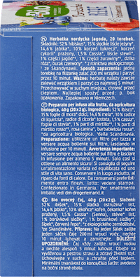 Früchtetee, Nordische Beere mit Heidelbeere & Preiselbeere (20 Beutel), 40 g