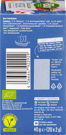 Früchtetee, Nordische Beere mit Heidelbeere & Preiselbeere (20 Beutel), 40 g