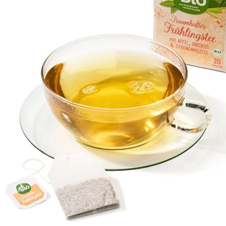 Früchtetee "Traumhafter Frühlingstee" mit Apfel, Hibiskus & Zitronenmelisse (20 Beutel), 40 g