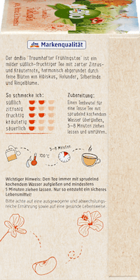 Früchtetee "Traumhafter Frühlingstee" mit Apfel, Hibiskus & Zitronenmelisse (20 Beutel), 40 g