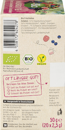 Bosvruchtenthee met zwarte bes en bosbes (20 theezakjes), 50 g