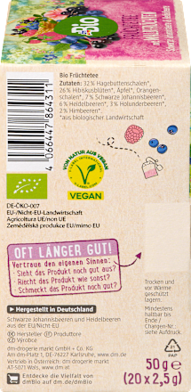 Früchtetee Waldfrucht mit schwarzer Johannisbeere & Heidelbeere (20 Beutel), 50 g