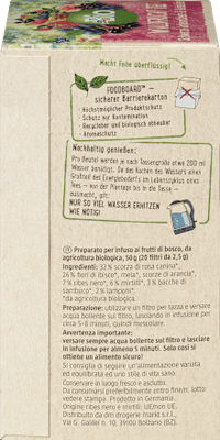 Bosvruchtenthee met zwarte bes en bosbes (20 theezakjes), 50 g