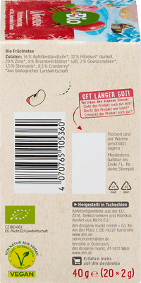 dmBio Früchtetee, Wintertee (20 Beutel), 40 g