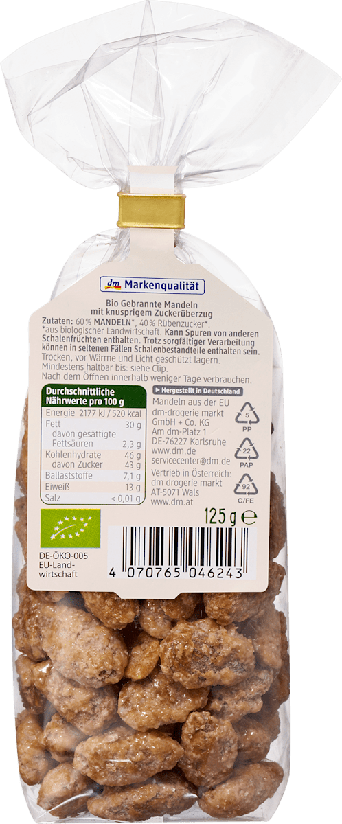 dmBio Gebrannte Mandeln, 125 g