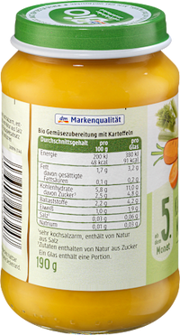 Gemüse Karotte-Fenchel mit Kartoffeln, ab dem 5.Monat, 190 g