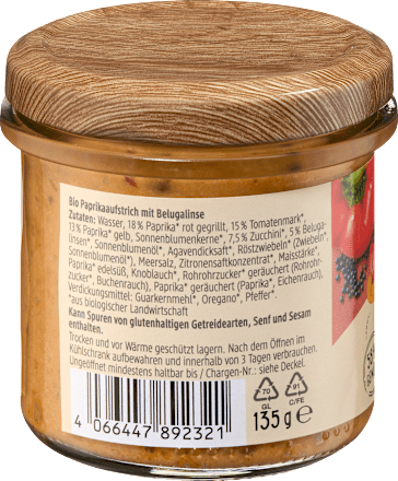 Gemüseaufstrich, Gegrillte Paprika Belugalinse, 135 g