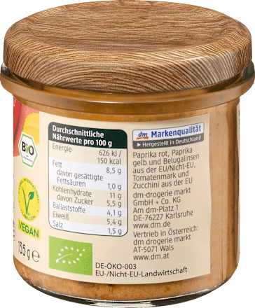 Gemüseaufstrich, Gegrillte Paprika Belugalinse, 135 g