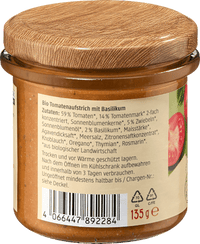 Gemüseaufstrich, Tomate Basilikum, 135 g