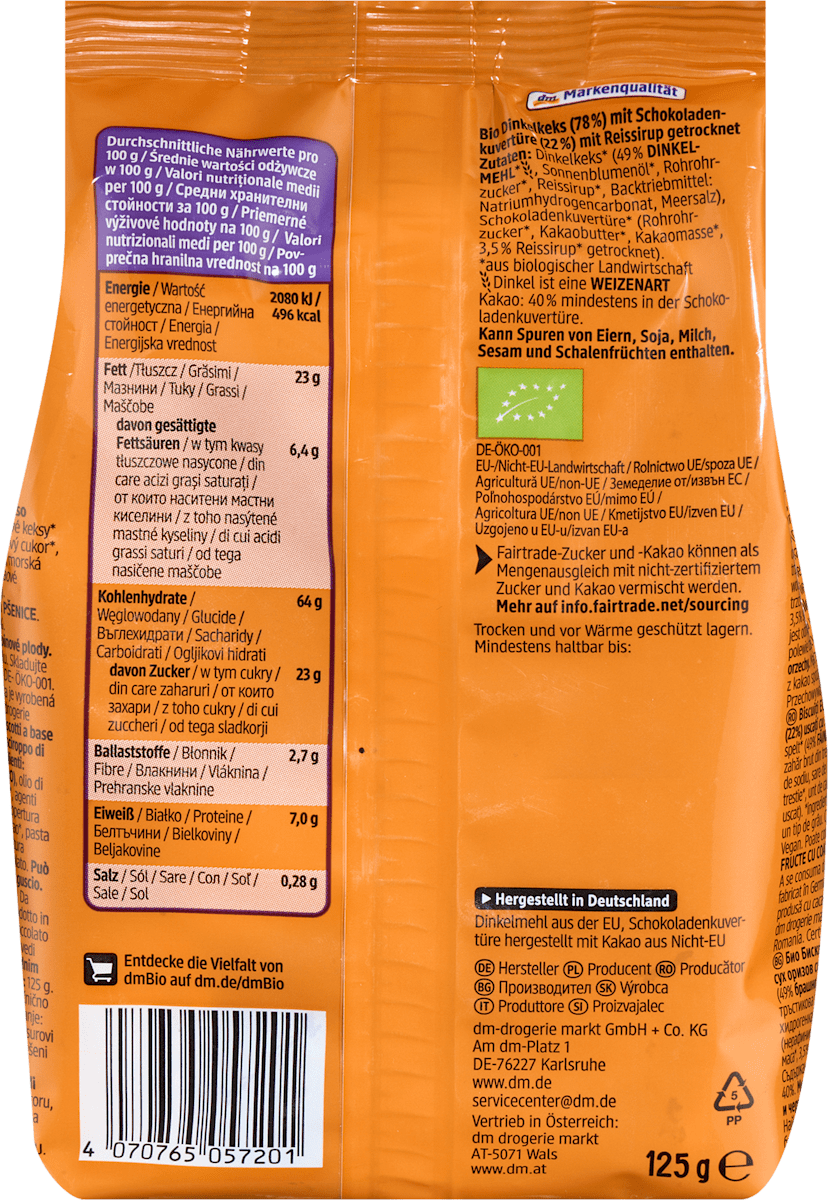 dmBio Gespensterkeks Dinkel Schoko, 125 g