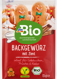 dmBio Gewürzmischung, Backgewürz mit Zimt, 15 g